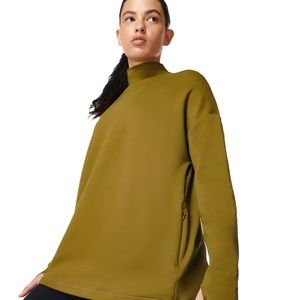 Sweaty Betty eco therma high neck sweatshirt woodland green size small NWT